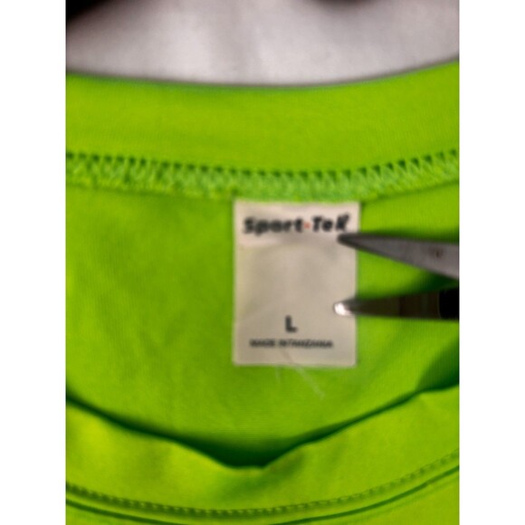 Sport-Tek Men’s Large Bright Green CUTEK Staff T-Shirt Monkey Logo - Picture 5 of 6